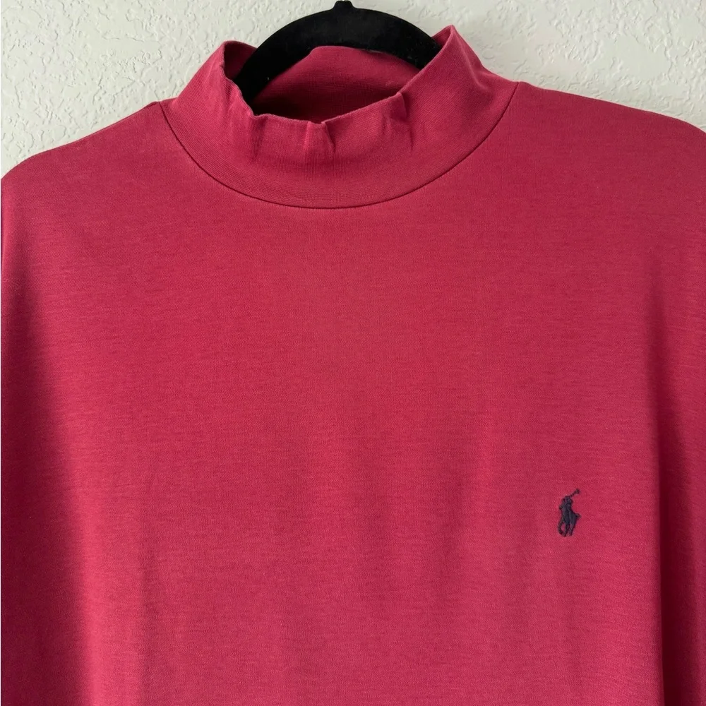 Polo Golf Ralph Lauren Men’s Large Dark Red  Pima Cotton‎ Mock Neck Outdoor